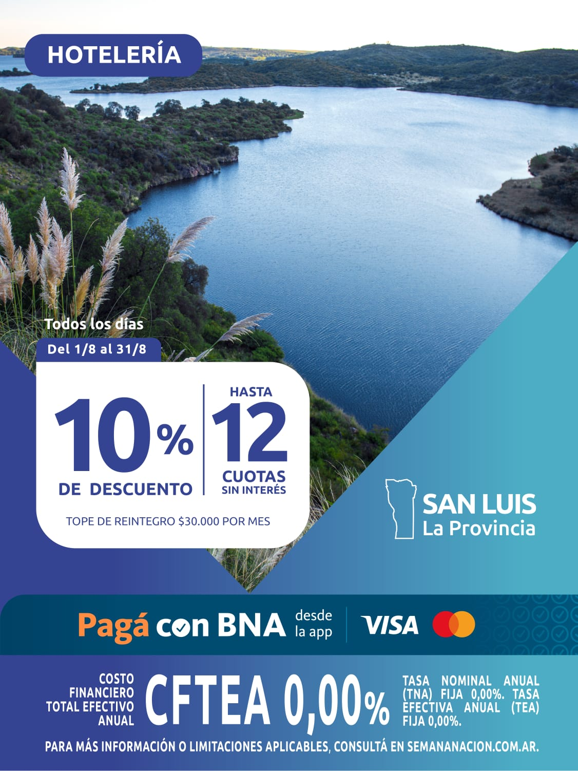Beneficio de Banco Nación disponible en Cielos del Dique